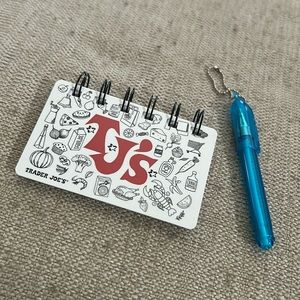 Trader Joe’s recycled gift card notepad with pen